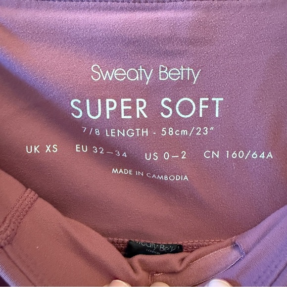 Sweaty Betty Super Soft Leggings in Mauve Size XS - Picture 3 of 3